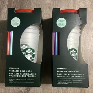 Set of 2 Starbucks Confetti Color Changing Cups 5 Pack